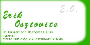 erik osztovits business card